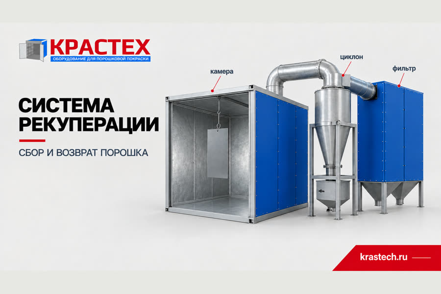 Покрасочная камера с системой рекуперации порошка